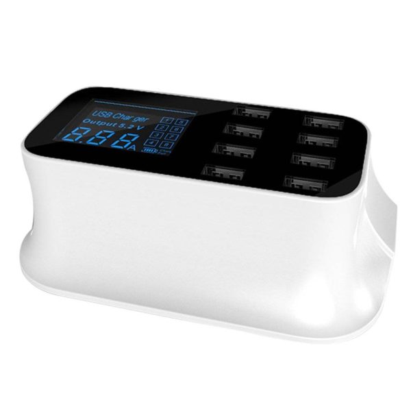 8 Port USB Smart Charger Station For All USB Devices [US /EU /UK Plug] + LED Display