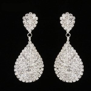 Women's Drop Shaped Crystal Earrings