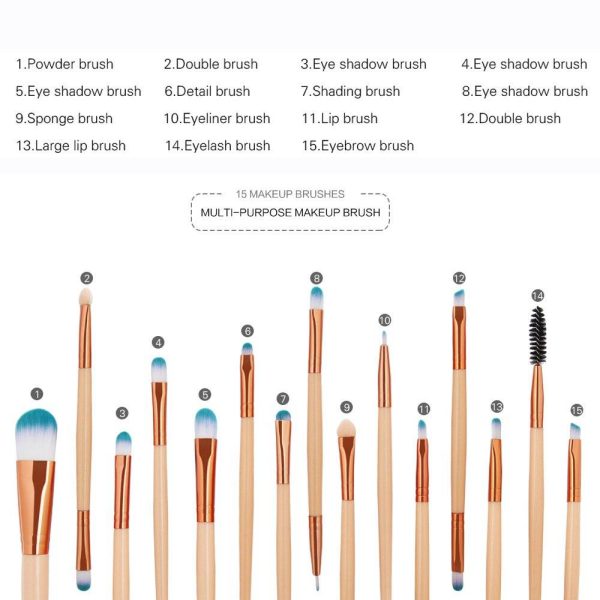 Set of Makeup Brushes (15 or 6 pieces)