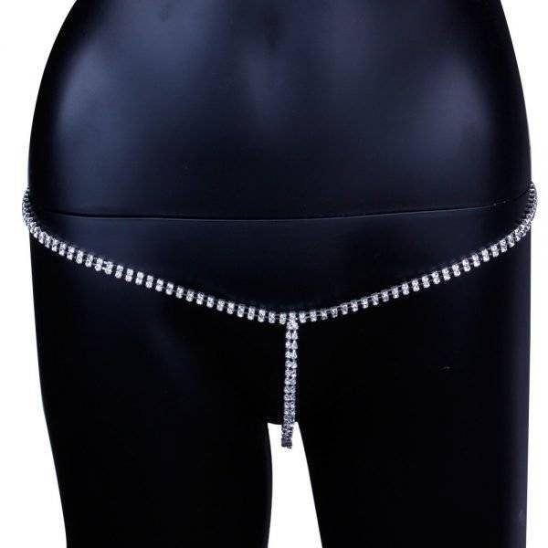 Sexy Underwear Belly Chain | Adjustable Rhinestone Waist Chain Belt | Holiday Body Jewelry