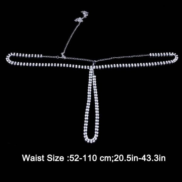Sexy Underwear Belly Chain | Adjustable Rhinestone Waist Chain Belt | Holiday Body Jewelry