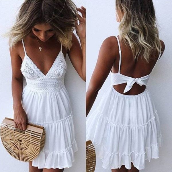 Beach Dress | Women’s Lace Backless Summer Dress
