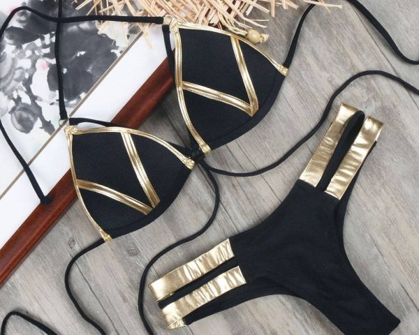 Cleopatra Women's Bandage Bikini | Black |  Beige | Pink