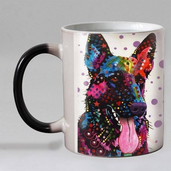 Heat Reveal Rainbow German Shepherd Mug