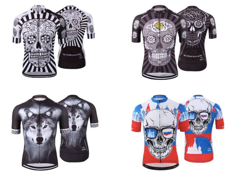 Themed Cycling Jerseys Skull Wolf Day of The Dead