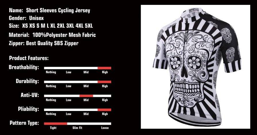 Themed Cycling Jerseys Skull Wolf Day of The Dead