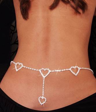 Heart to Heart Body Chain | Rhinestone Waist Chain
