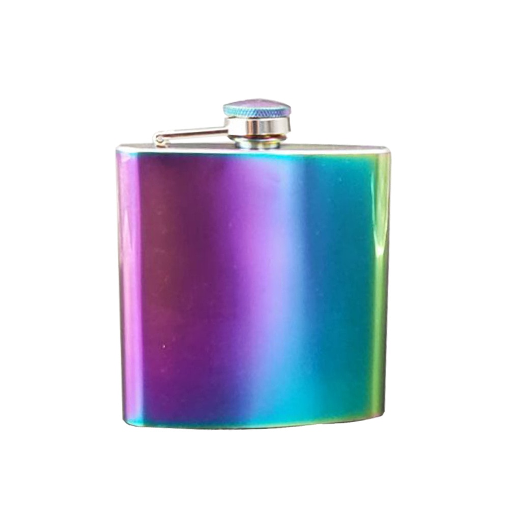 Rainbow Colored Stainless Steel Hip Flask 6oz - Style Review