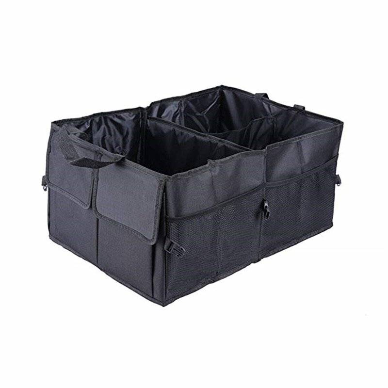 LEADALLWAY Car Trunk Organizer with Cover Foldable Cargo Storage Container