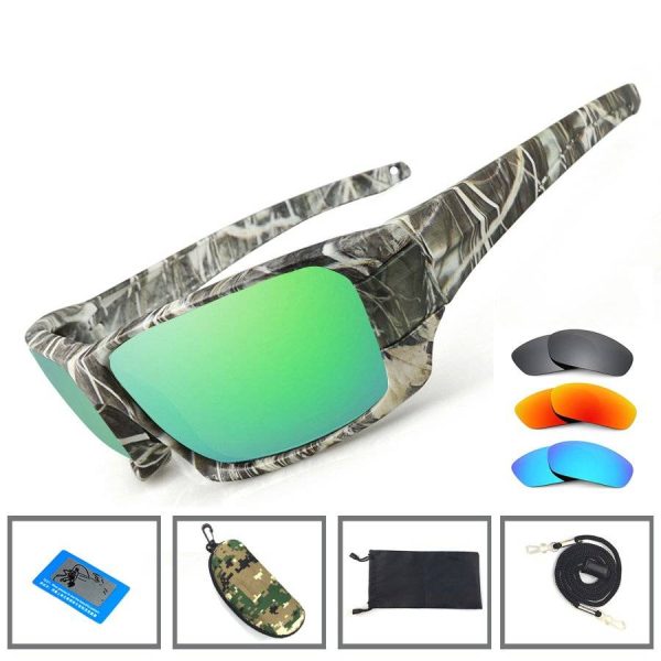 Unisex Fishing Sunglasses 4 Polarized UV Lens Tough Camouflage Body