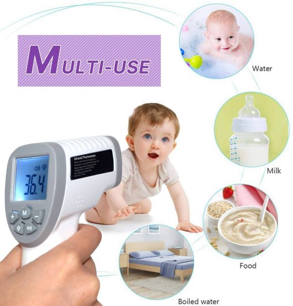 Digital Infrared Forehead Thermometer Baby to Adult (CE Certified) LCD Display Non Contact Body And Object Modes