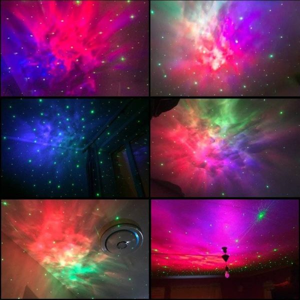 Galaxy Night Light Projector = Galaxy Projector Holographic Laser Night Light | LED Starry Nebula Ambience