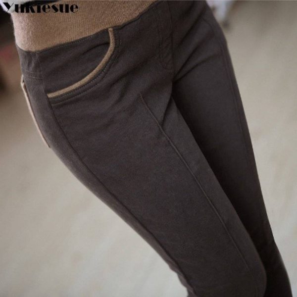 Velvet Insulated Womens Pencil Trouser With High Waist Skinny Look