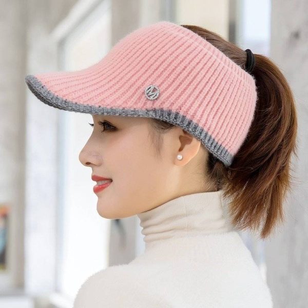 Women Crop Top Knitted Winter Hat