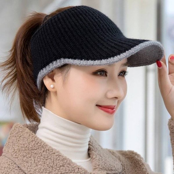 Women Crop Top Knitted Winter Hat