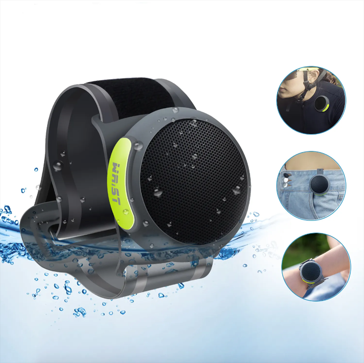 Mini Bluetooth Speaker – Portable Wearable Speaker Great 3d Sound Built-In Mic Wristi