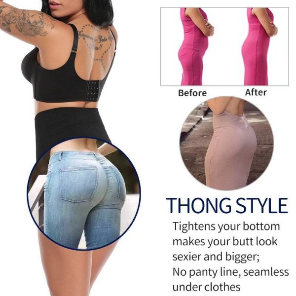 High Waist Tummy Control Thong Panties For Women Thong Body Shaper
