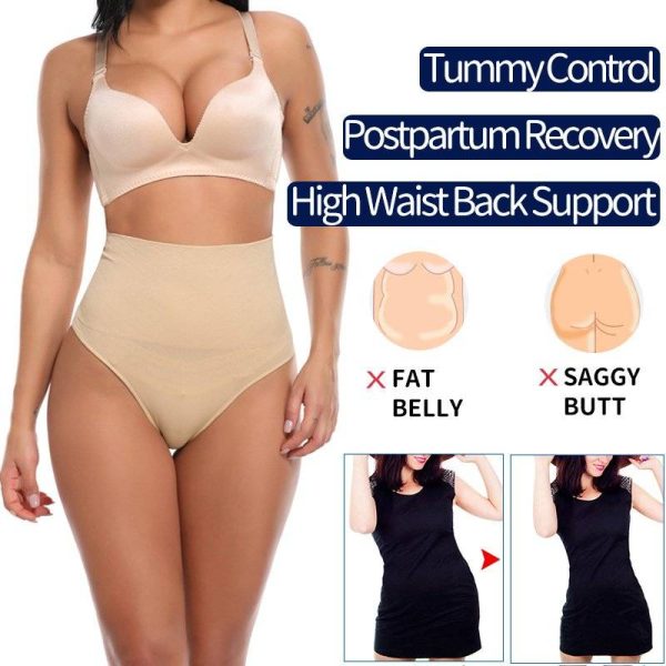 High Waist Tummy Control Panties For Women Thong Style Body Shaper