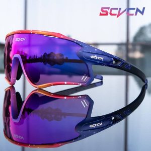 SCVCN Photochromic Cycling Sunglasses - Sports Running UV400 Bike Eyewear