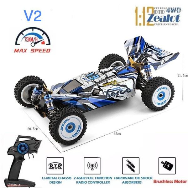 WLToys 124017  1/12 Scale  Racing Radio Control Car 4WD Brushless Motor 75Km/h High Speed Off-Road Hobby Grade