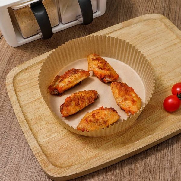 Round Air Fryer Liners – High Temperature Absorbent Silicon Oil Paper (50 pieces)