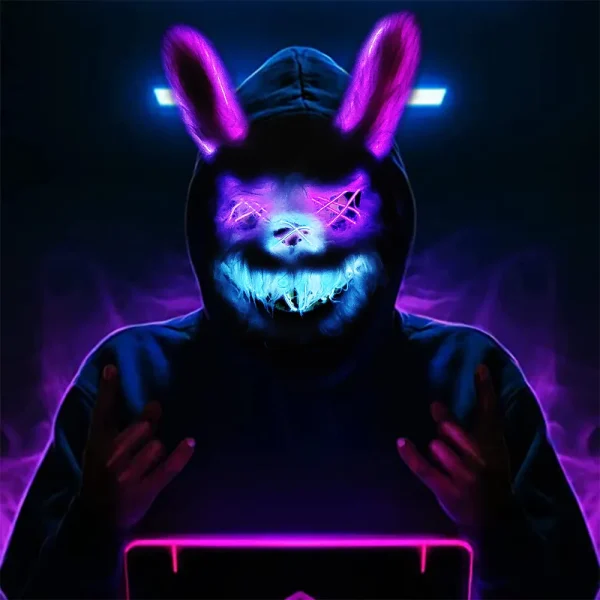 Halloween Scary Bunny LED Mask