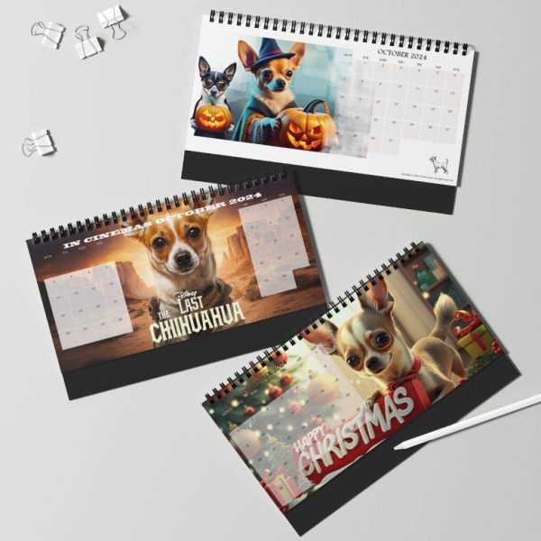 Chihuahua 2024 Desk Calendar - 12 Funny Chihuahua Designs