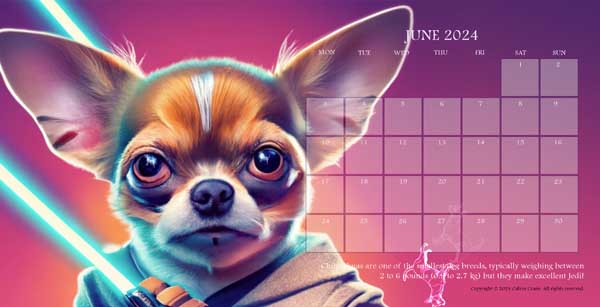 Chihuahua Calendar June 2024