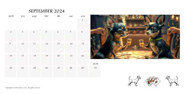 Chihuahua Calendar September 2024