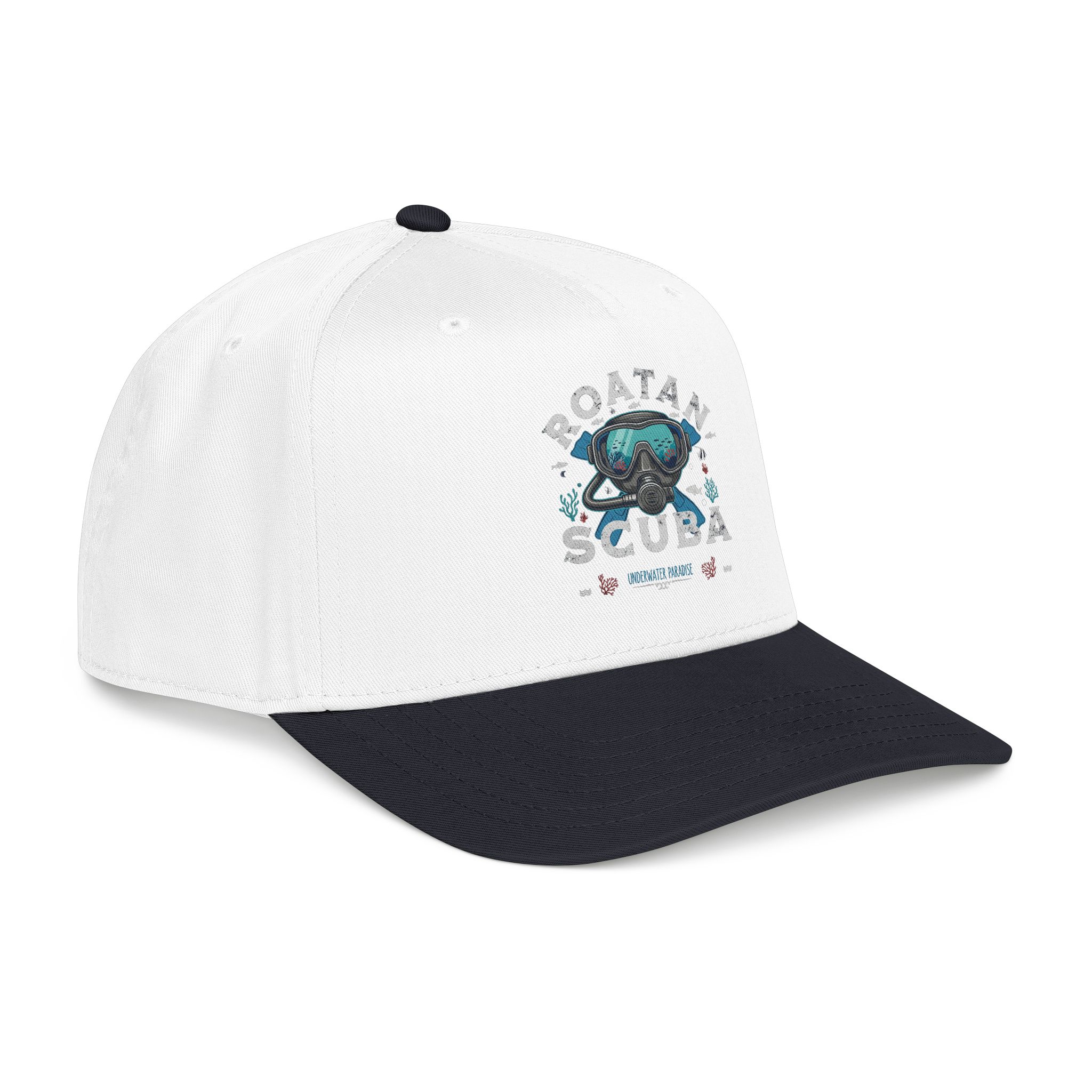 Scuba Diver Patch Mid-Profile Baseball Cap — ‘Rotan Scuba’ Nautical Dive Hat