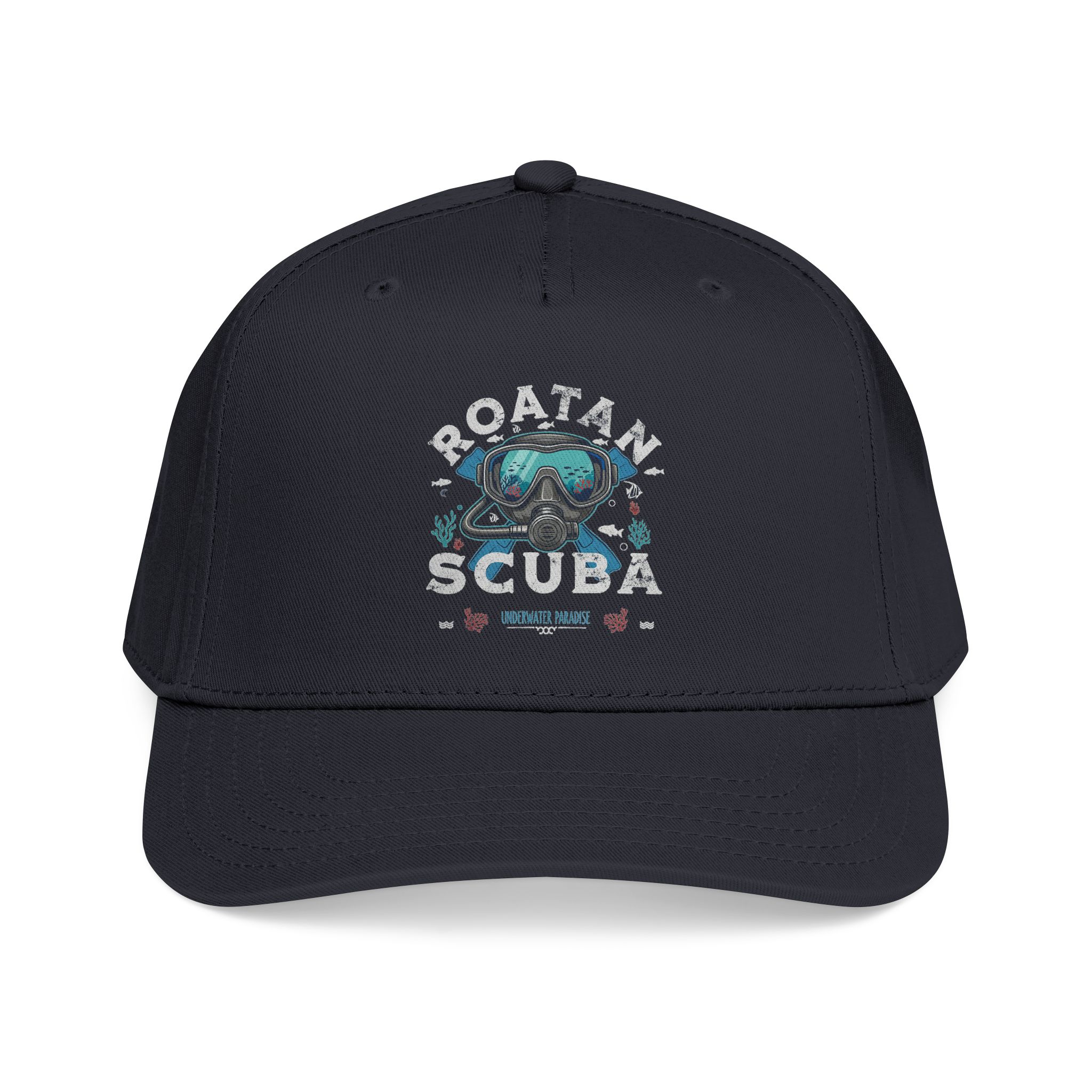 Scuba Diver Patch Mid-Profile Baseball Cap — ‘Rotan Scuba’ Nautical Dive Hat