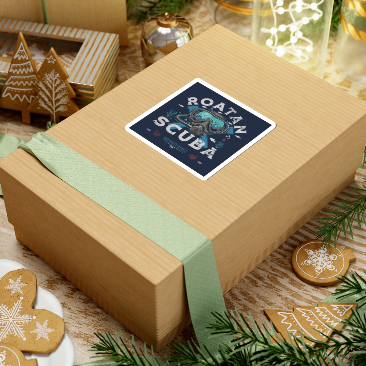 Roatan Scuba Sticker — Diving Mask Travel Souvenir Sticker