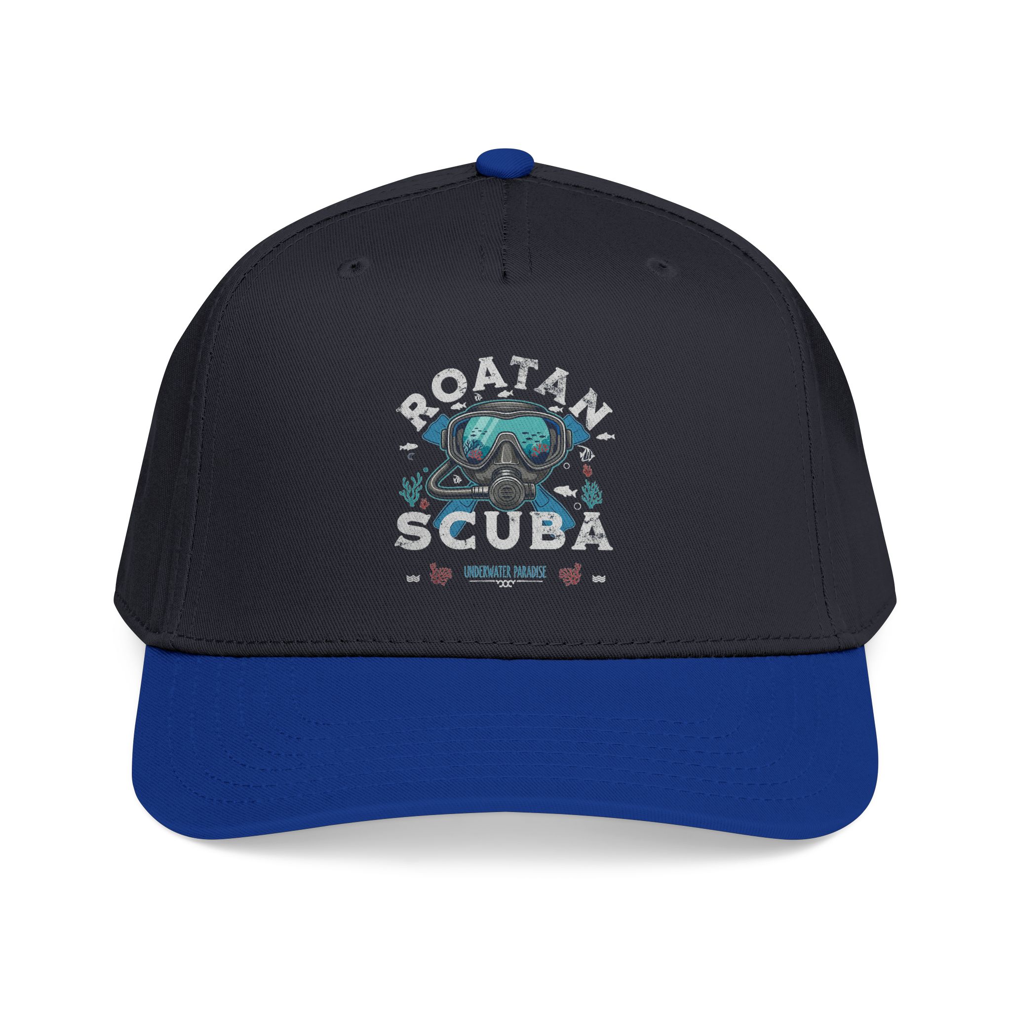 Scuba Diver Patch Mid-Profile Baseball Cap — 'Rotan Scuba' Nautical Dive Hat