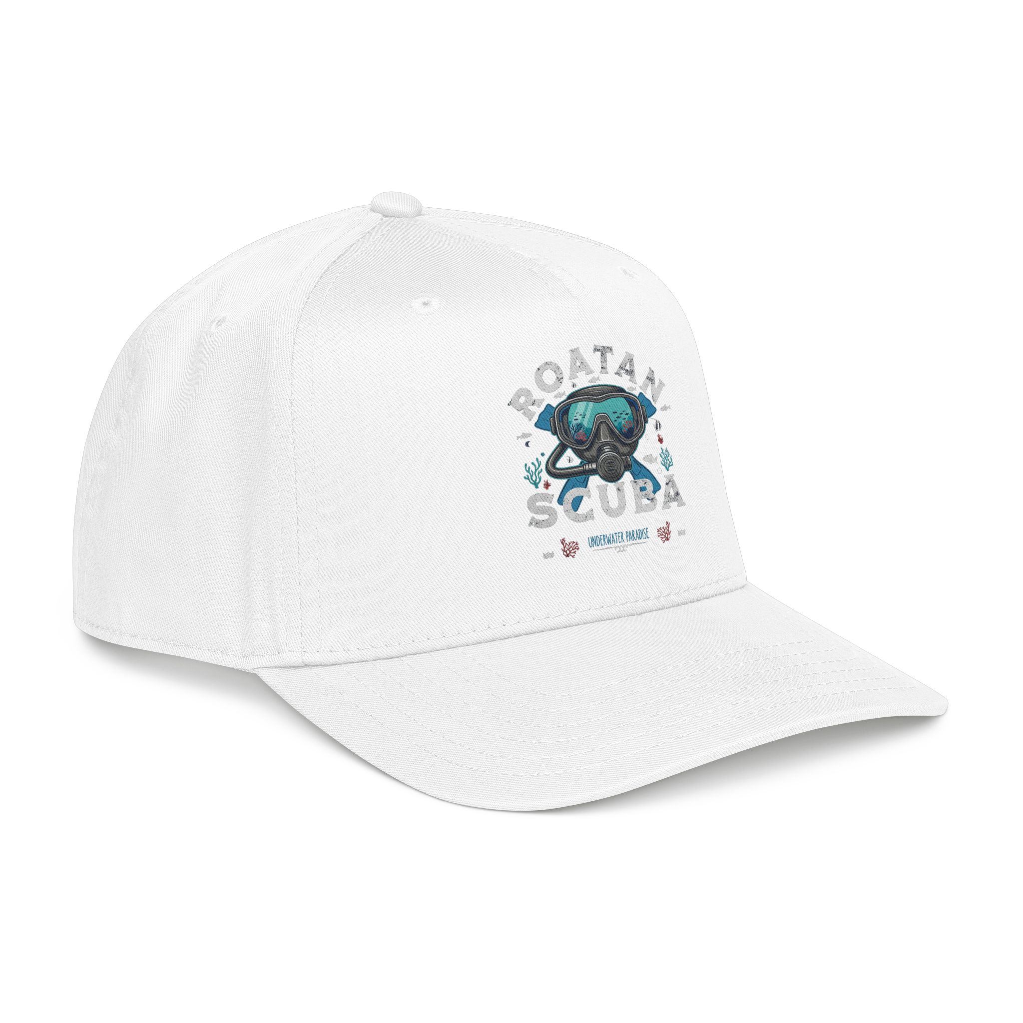 Scuba Diver Patch Mid-Profile Baseball Cap — ‘Rotan Scuba’ Nautical Dive Hat
